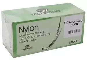 Fio sutura nylon technofio