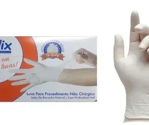 Luva procedimento latex com e sem pó